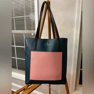 ♠️ Kate Spade ♠️ Teal Leather Bag with Light Pink front pocket